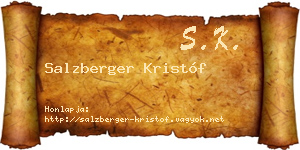 Salzberger Kristóf névjegykártya